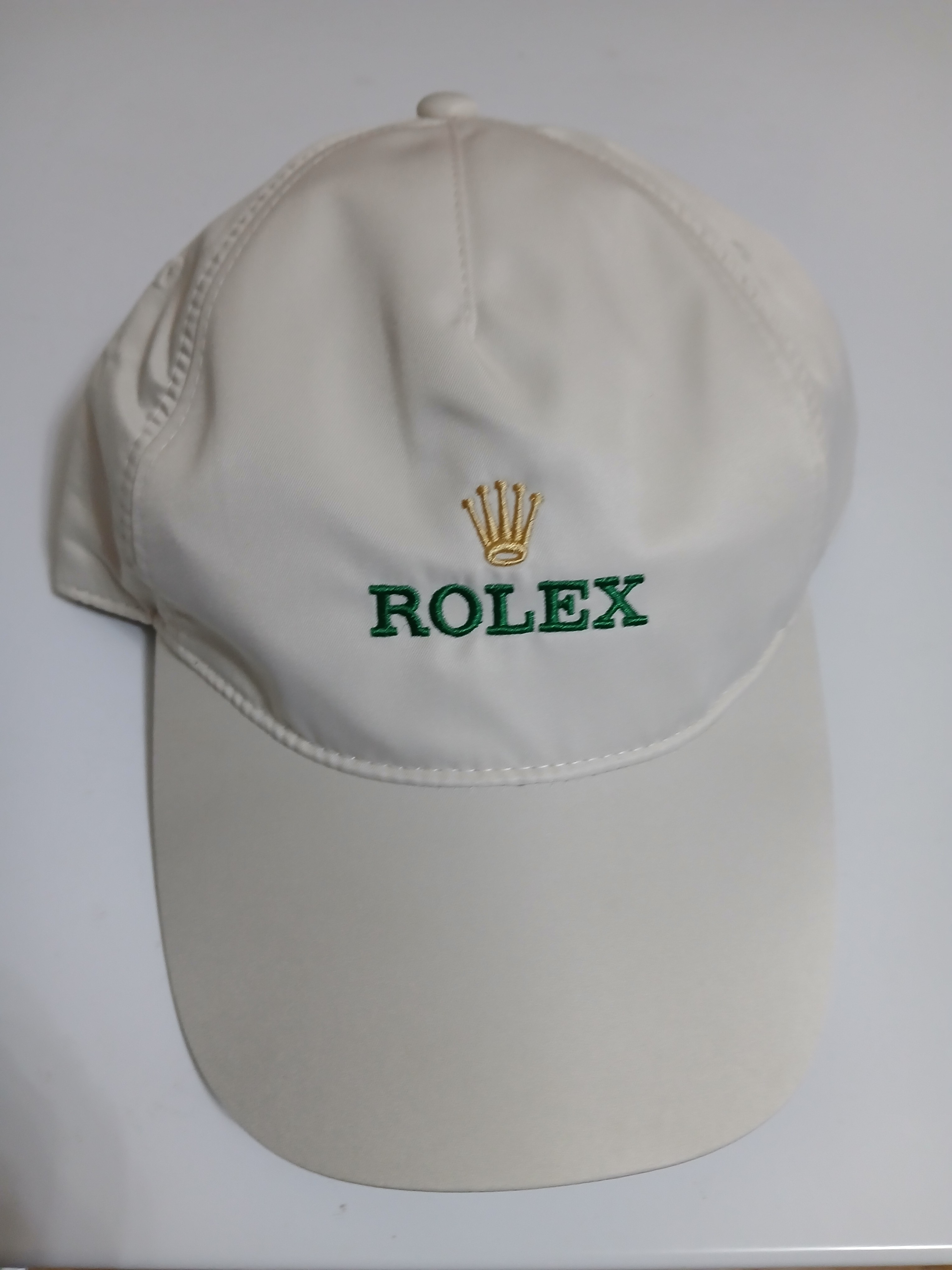 Rolex Cream Baseball Cap With Embroidered Logo
